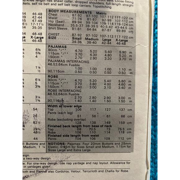 Butterick Sewing pattern 6367 pajamas robe sz L - Picture 4 of 6